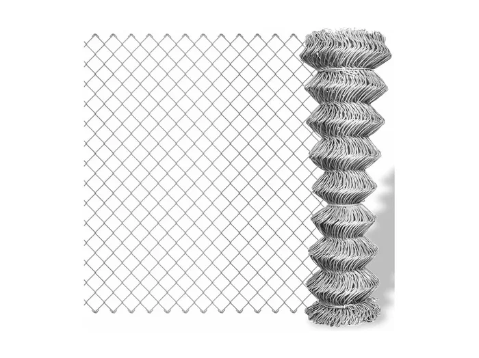 Valla de tela metálica acero galvanizado plateado 25×1,25 m ES831766