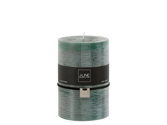 Vela cilíndrica verde oscuro extra -110h Alt. 15 cm