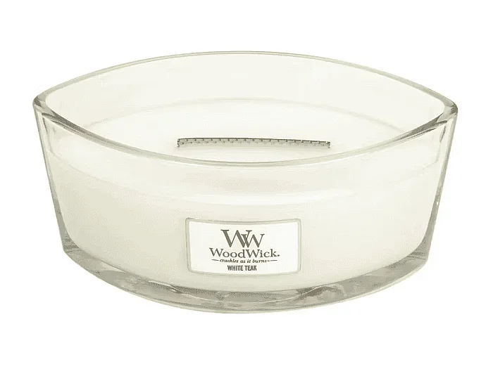Vela perfumada elipse, White Teak, blanco 453 gr