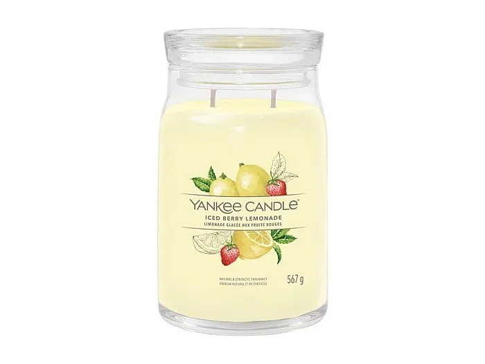 Vela perfumada en tarro grande, Iced Berry Lemonade, amarillo 567 gr, Signature