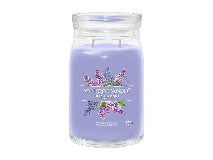 Vela perfumada en tarro grande, Lilac Blossoms, violeta 567 gr, Signature