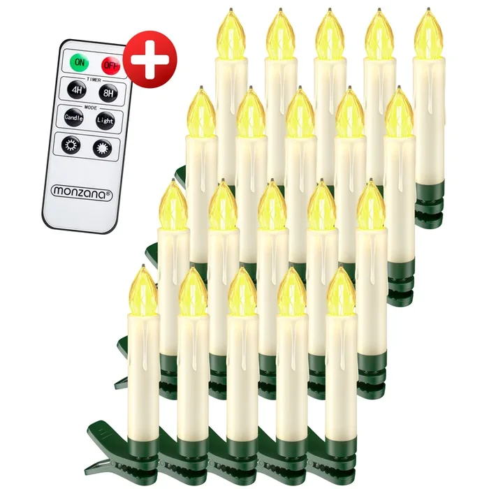 Velas LED para árbol de Navidad set de 20 blanco cálido