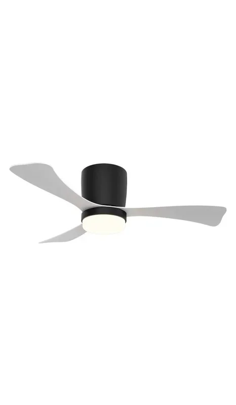 Ventilador a techo modelo Kent, 3 palas acabado negro/blanco, 21cm(alto) 107cm(ancho) 107cm(fondo) .