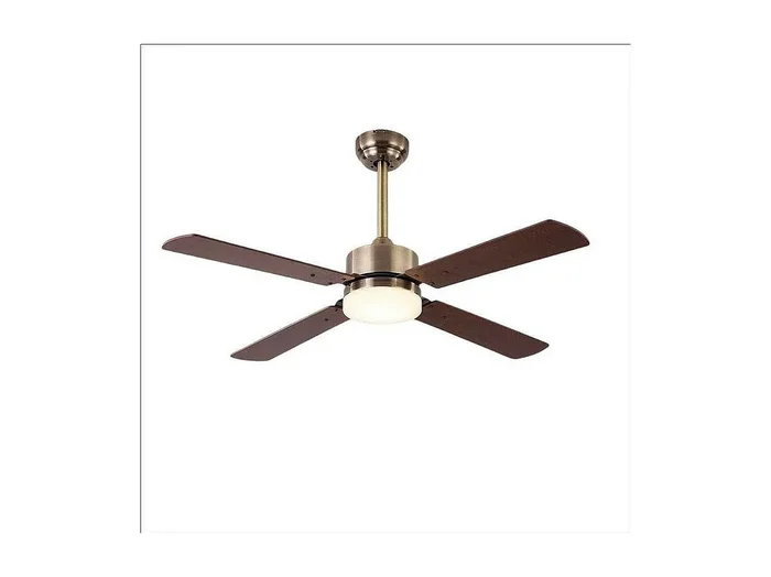 Ventilador Dc Hupe Dorado Cerezo Led Cct Regulable Y Control Remoto
