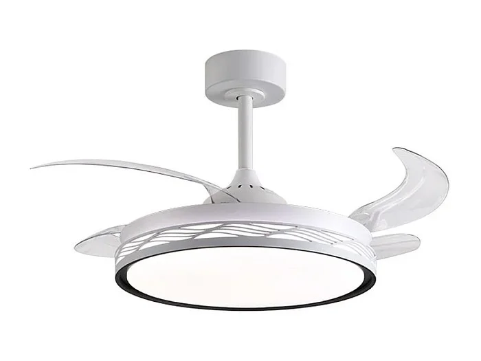 Ventilador de techo Riga Bel Air 72W 4 aspas retráctiles con luz LED blanco/negro Ø108 cm