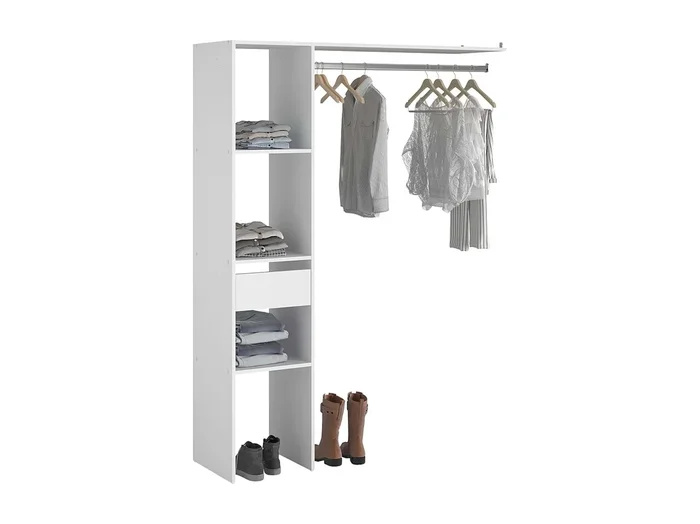 Vestidor Modular Custom 138×180 cm Color Blanco con Módulo C y Estantes