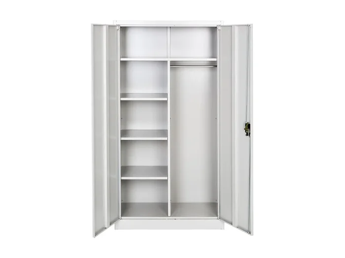 Vestuario metálico de 5 niveles 90 cm con armario integrado gris 08_0000439