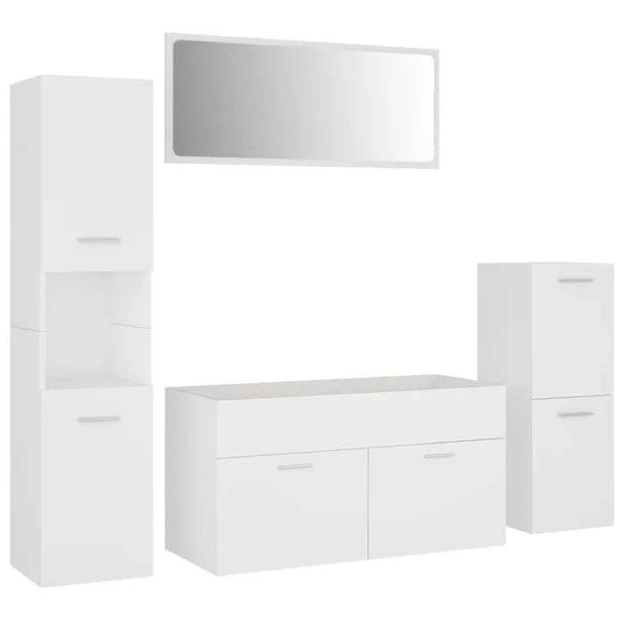 vidaXL Juego de muebles de baño madera de ingeniería blanco