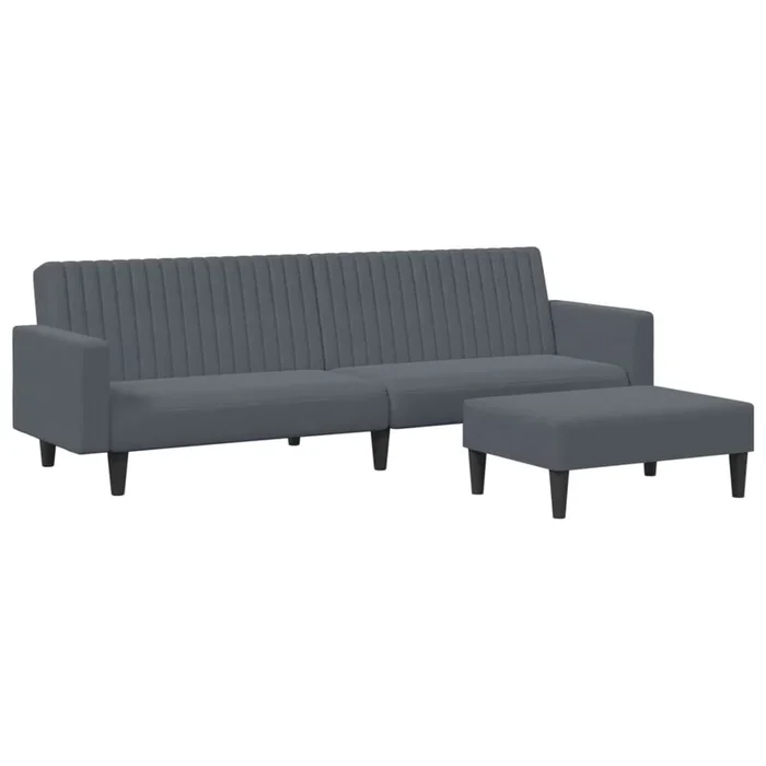 vidaXL Juego de sofás 2 piezas terciopelo gris oscuro