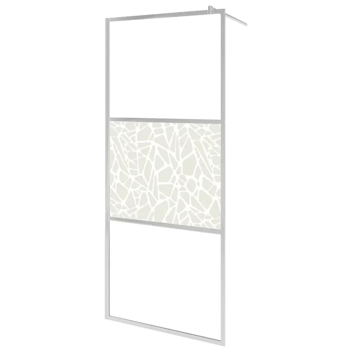 vidaXL Mampara de ducha accesible vidrio ESG diseño piedras 80×195 cm