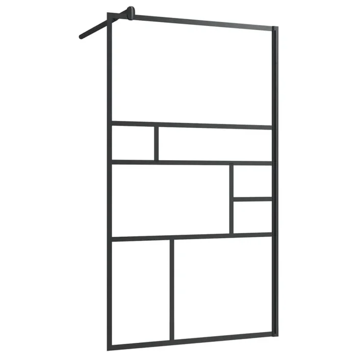 vidaXL Mampara ducha accesible vidrio ESG transparente negro 90×195 cm
