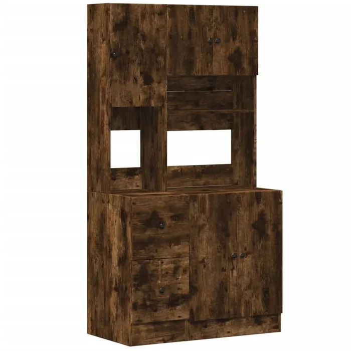 vidaXL Mueble de cocina madera ingeniería roble ahumado 95x50x180 cm
