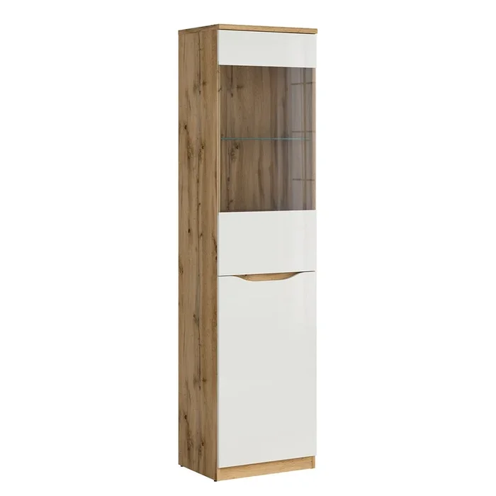 Vitrina 1 puerta June Blanco y Madera