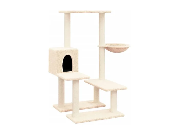 Voorburg Rascador para gatos con postes de sisal color crema 94,5 cm