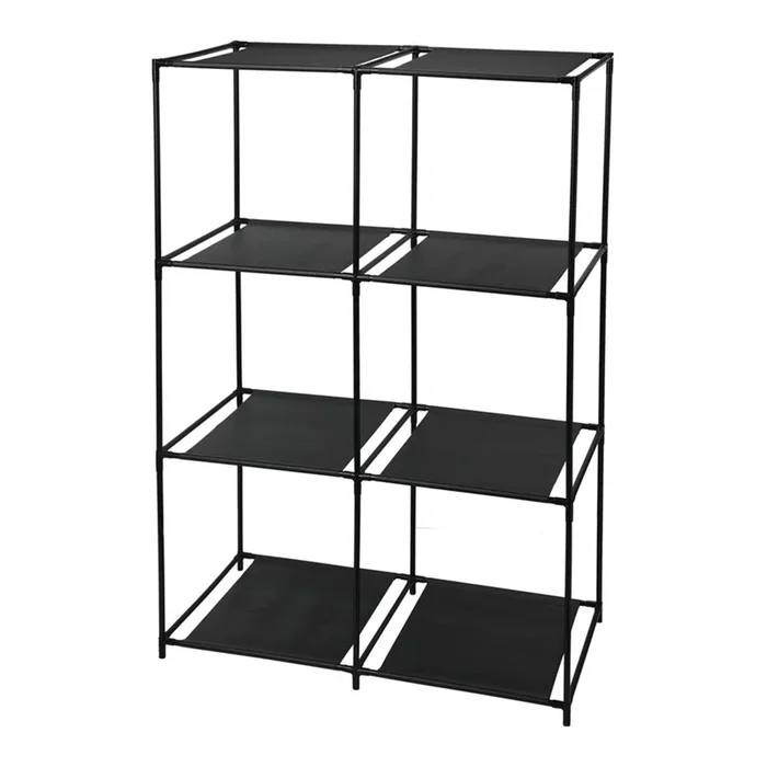 Well Home Estantería modular de 6 compartimentos Organizador de tela y hierro Tamaño 59,5x30x88cm