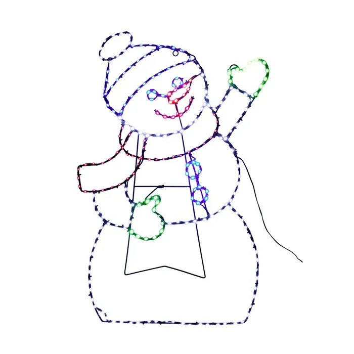 Well Home Muñeco de Nieve Ondulante con 246 LEDs con función de temporizador y varios colores 79cm