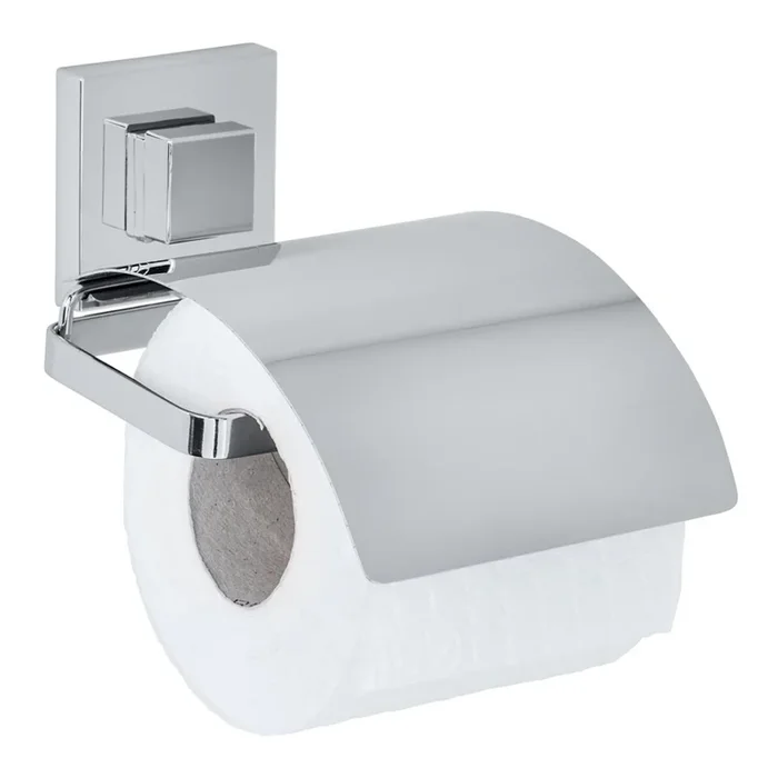 WENKO 22696100-Soporte para papel higiénico VACUUM-LOC QUADRO ED 13×14 cm cromado brillante