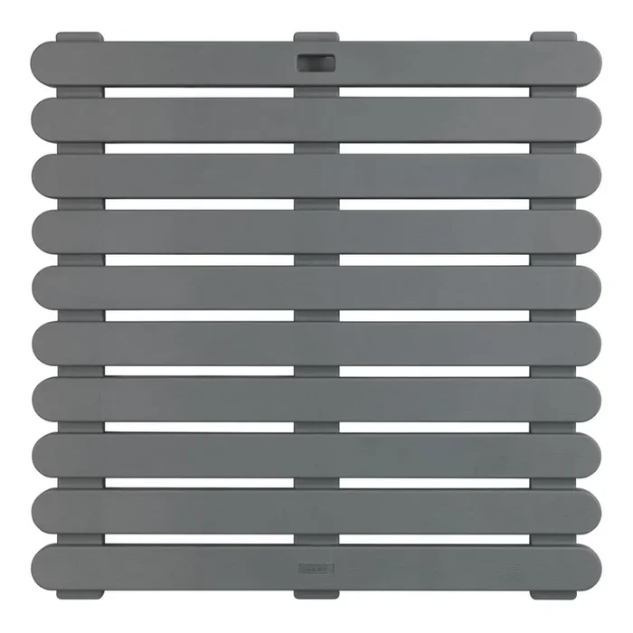 WENKO 22947100 – Alfombrilla de ducha para interior y exterior 55×55 cm, gris