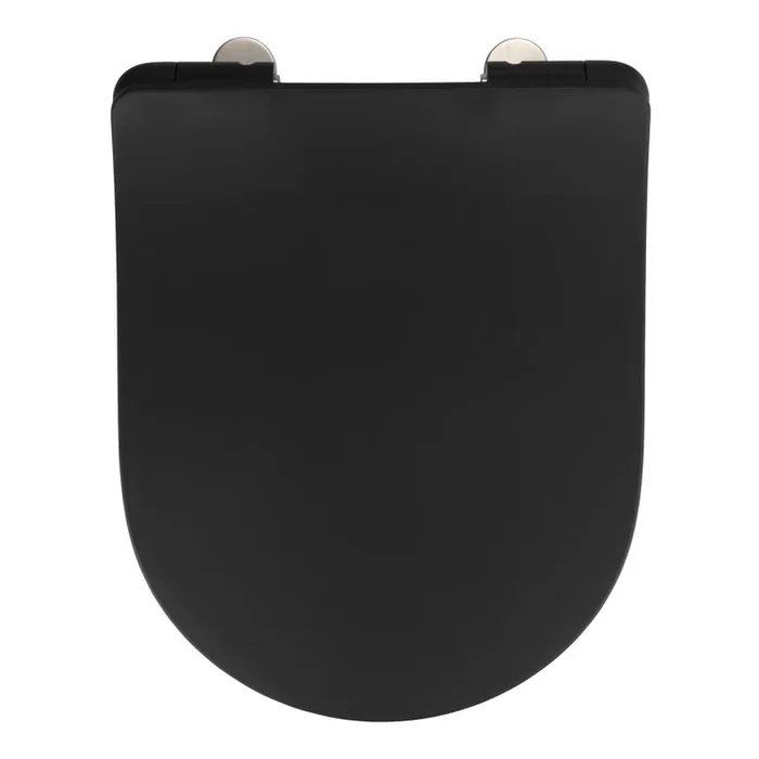 WENKO 23827100-WC asiento para inodoro SEDILO 45,2×36,2 cm negro/plateado