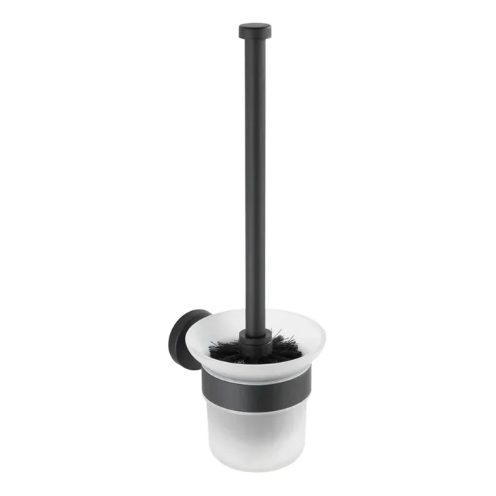 WENKO 24243100-WC cepillo para WC BOSIO BLACK 10×35 cm acero inoxidable/plateado/satinado