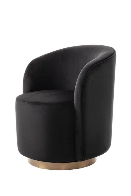 West End Silla Giratoria de comedor – Negra – Base Negra