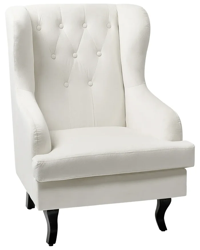 Wingback Chair ALTA Velvet Off-White