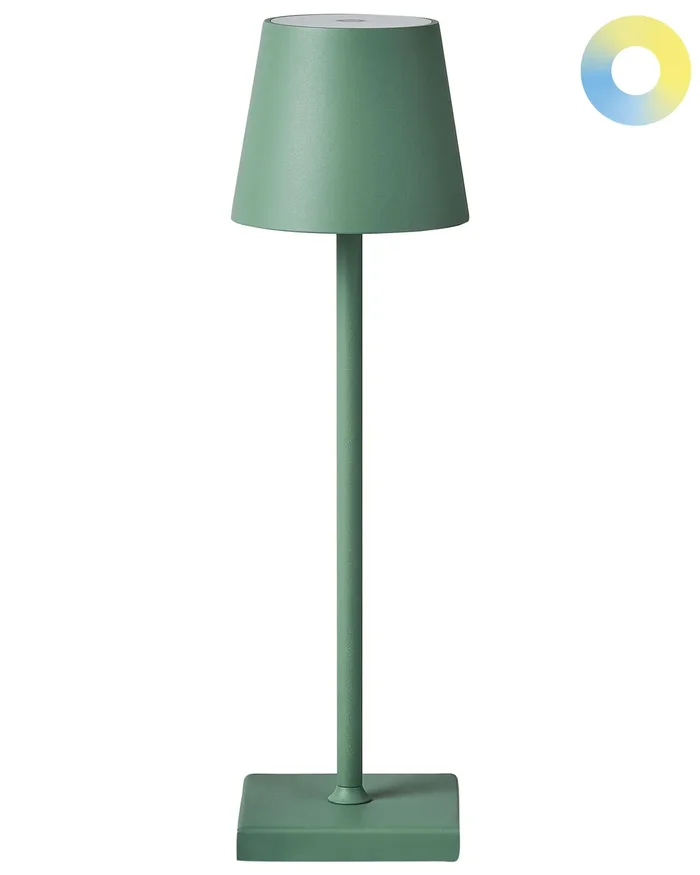 Wireless LED Table Lamp BACEIRO with Dimmer Metal Green