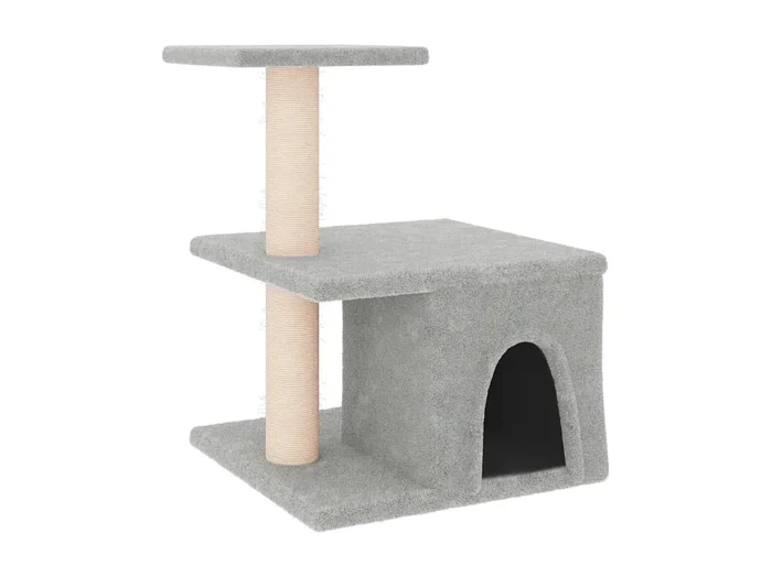 Xyran Rascador para gatos con postes de sisal gris claro 48 cm