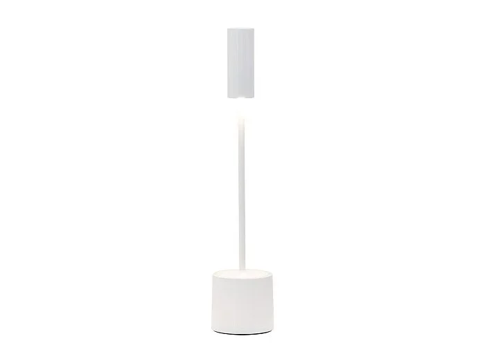 Zafferano – Lámpara de mesa LED recargable Carolina con pantalla táctil regulable – Uso interior/exterior – 9 horas de duración de la batería – Blanco